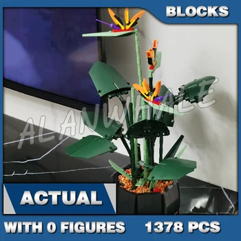 1378pcs Creative Expert Vták Raja Kvetinové Kytice Botanické Zbierky T5008 Stavebné Bloky Sady Kompatibilné S Modelom