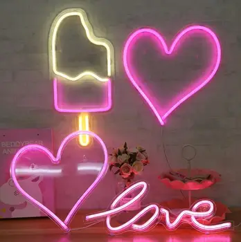 Akryl neónové svietidlo LED láska dekoratívne svetlo nočné svetlo