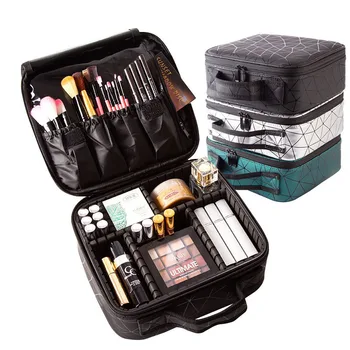 Cestovné Kozmetické Prípade Módne Prenosné Diamond Skontrolujte Kozmetická Taška Nepremokavé Kozmetika Ženy Cestovanie Organizátor Taška Úložný Box