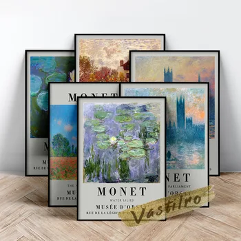 Claude Monet Výstavy Múzeum Plagátu, Parlamentu Efekt Hmly Výtlačkov, Monet Lekná Olejomaľba, Galéria Stenu Obrázok