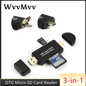 SD Card Reader USB Čítačka Kariet 3 V 1 2.0 TF/Mirco SD Smart Čítačka Pamäťových Kariet Typu C OTG Micro Flash Drive Cardreader Adaptér