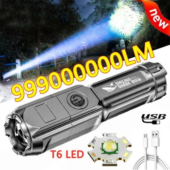 T6 LED Baterka Nepremokavé Taktické Pochodeň USB Nabíjateľné Zoomovateľnom Super Svetlé Svietidlo Pre Kempovanie Turistika Rybolov